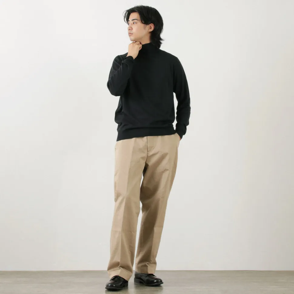 JOHN SMEDLEY / Merino Wool 30 Gauge Turtleneck Knit MODERN FIT