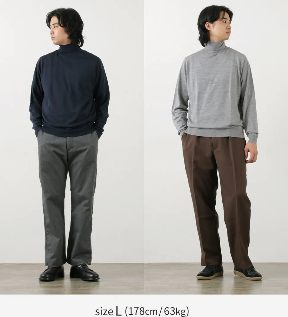 JOHN SMEDLEY / Merino Wool 30 Gauge Turtleneck Knit MODERN FIT