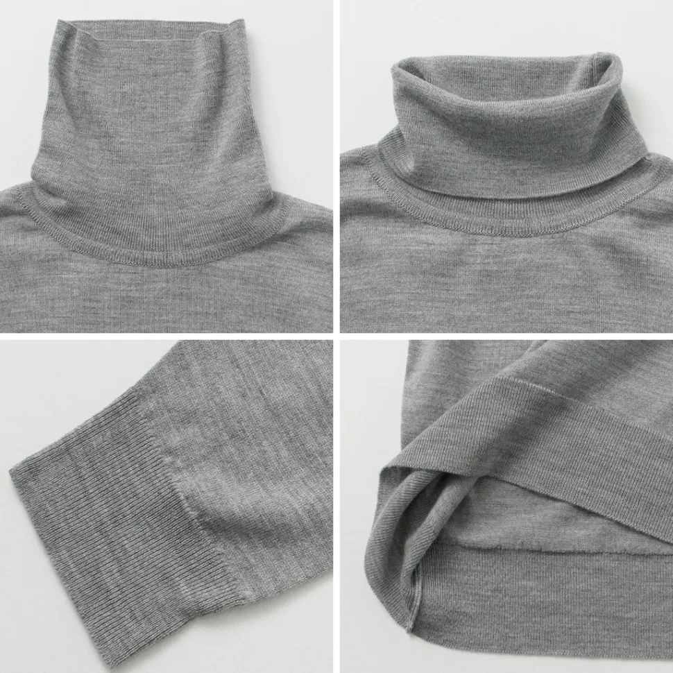 JOHN SMEDLEY / Merino Wool 30 Gauge Turtleneck Knit MODERN FIT