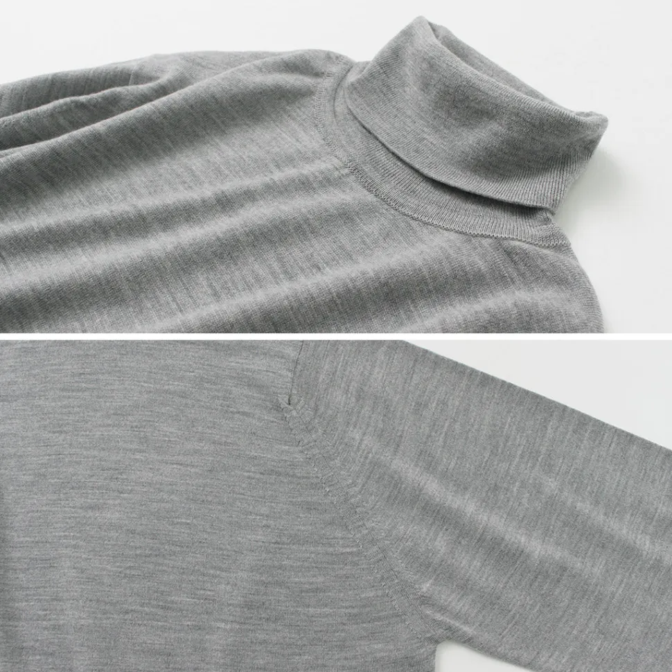 JOHN SMEDLEY / Merino Wool 30 Gauge Turtleneck Knit MODERN FIT