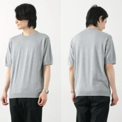JOHN SMEDLEY / Sea Island Cotton 30 Gauge Crew Neck Knit