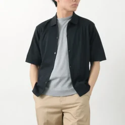 JOHN SMEDLEY / Sea Island Cotton 30 Gauge Knit Shirt