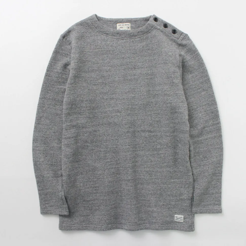 KEPANI / Raffy brushed lining Boat Neck Sweatshirt Basque Shirt