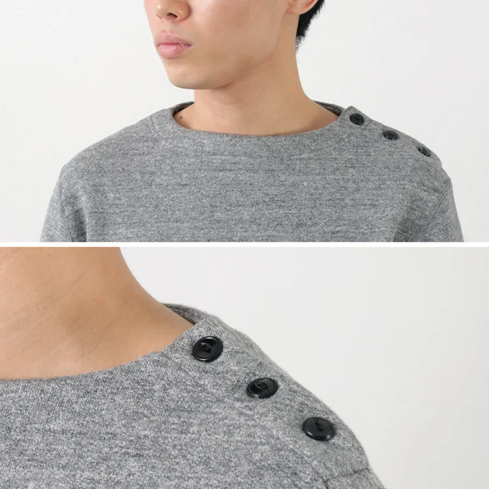 KEPANI / Raffy brushed lining Boat Neck Sweatshirt Basque Shirt