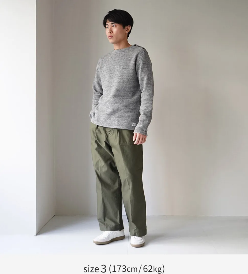 KEPANI / Raffy brushed lining Boat Neck Sweatshirt Basque Shirt