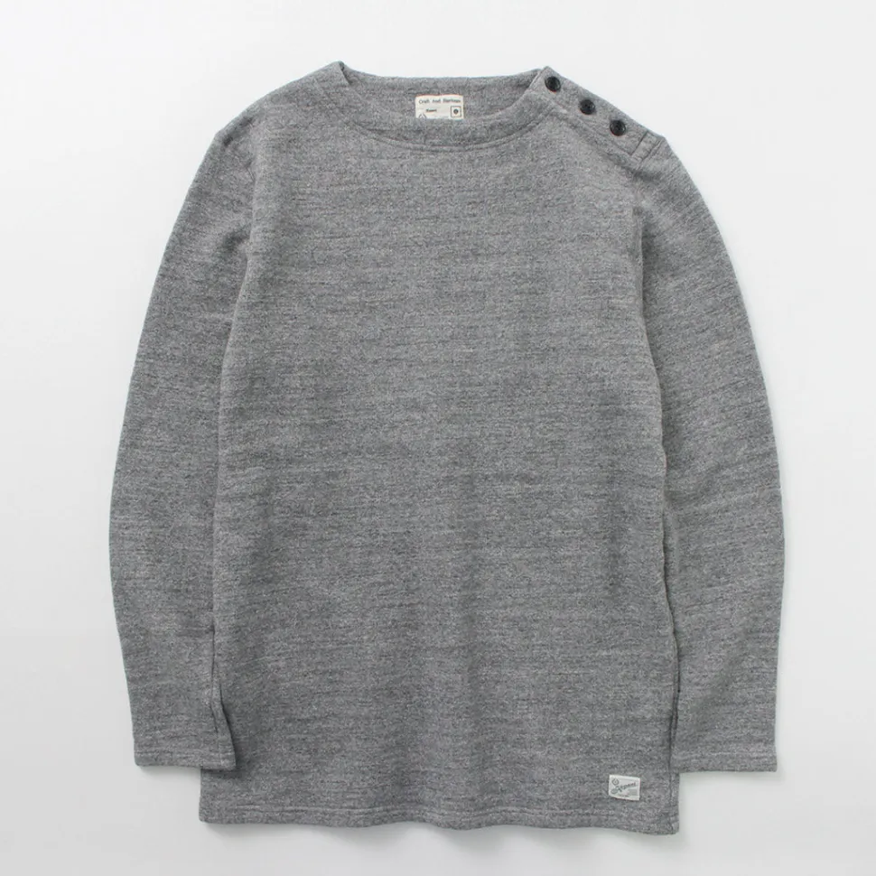 KEPANI / Raffy brushed lining Boat Neck Sweatshirt Basque Shirt
