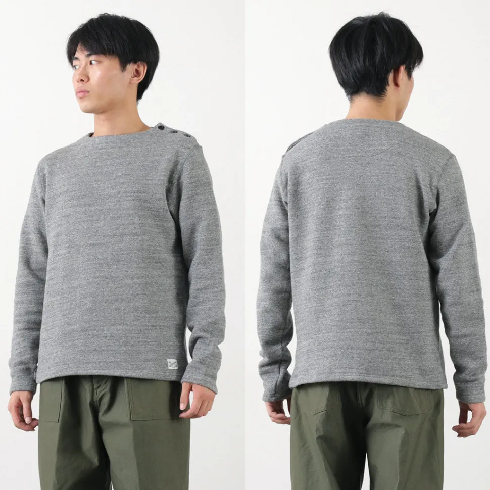 KEPANI / Raffy brushed lining Boat Neck Sweatshirt Basque Shirt