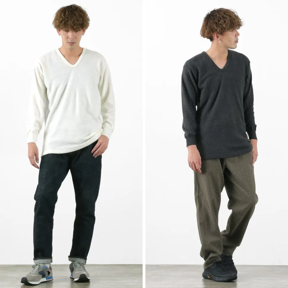 LOCALINA MERIYASU / U-Neck Cashmere Blend Long Sleeve Inner