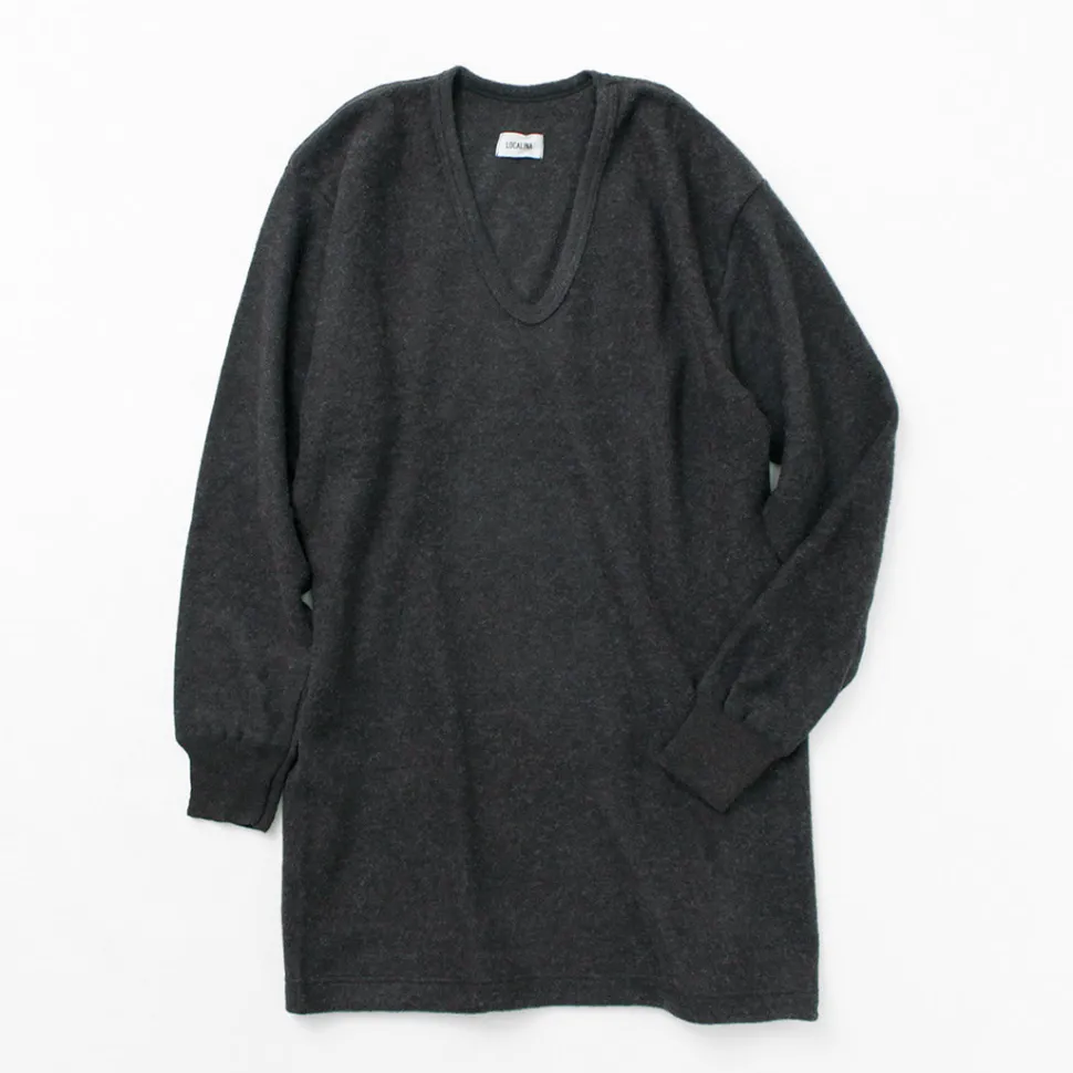 LOCALINA MERIYASU / U-Neck Cashmere Blend Long Sleeve Inner
