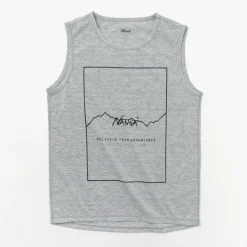 NANGA / Dry mix frame logo tank top T-shirt