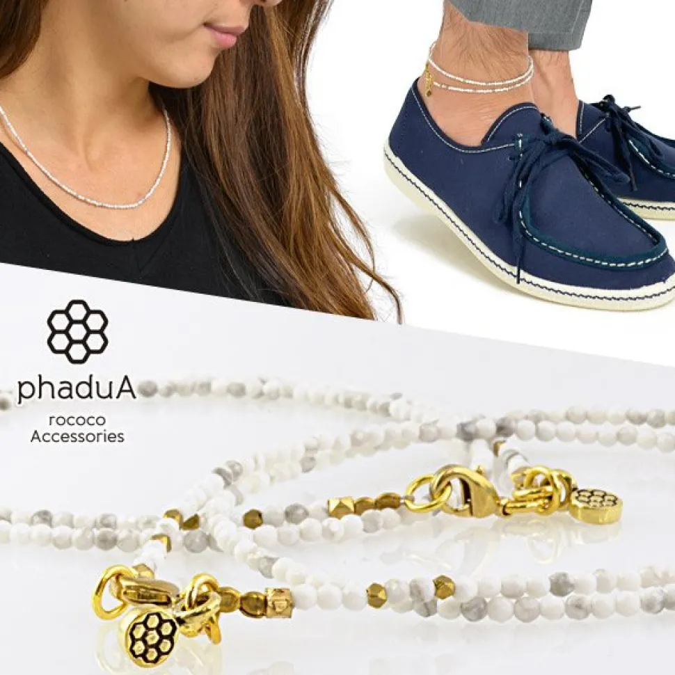 PHADUA / Howlite White Beads (2mm) Necklace/Anklet