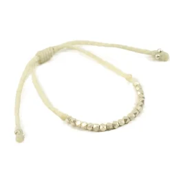 PHADUA / Karen Silver Beaded Wax Cord Bracelet
