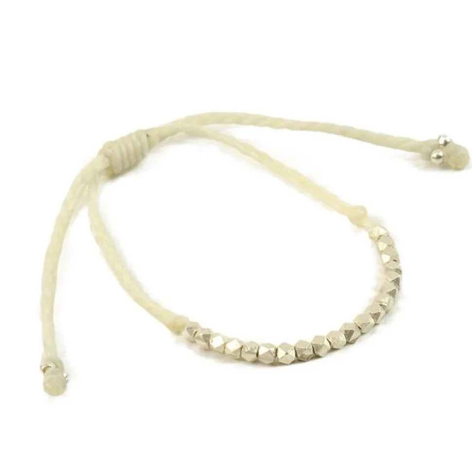 PHADUA / Karen Silver Beaded Wax Cord Bracelet