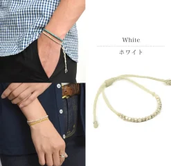 PHADUA / Karen Silver Beaded Wax Cord Bracelet