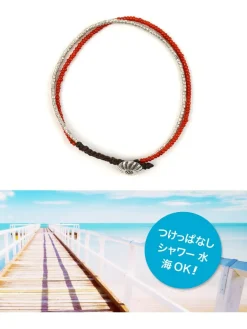 PHADUA / Karen Silver Beads White Heart Double Cord Anklet