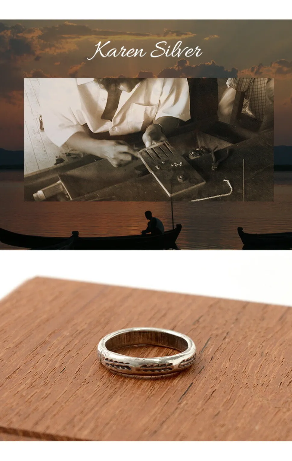 PHADUA / Karen Silver Ring / Long Leaf