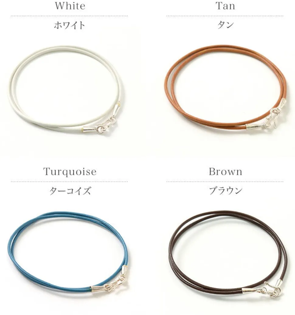 PHADUA / Leather choker necklace in Karen silver.