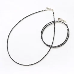 PHADUA / Onyx (2mm) cut bead necklace/anklet