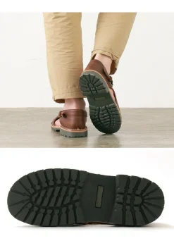 PHADUA / Open Toe Side Strap Leather Shoes