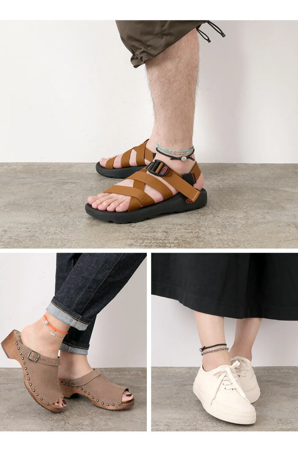 PHADUA / Wax Cord Concho Anklet Fishbone Braid