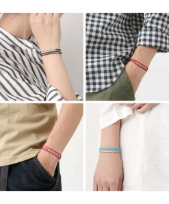 PHADUA / Wax Cord Karen Silver Tube Anklet / Bracelet / Necklace