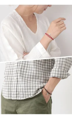 PHADUA / Wax Cord Silver Double-Strand Top Bracelet