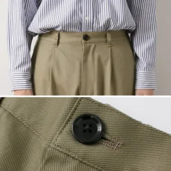 RE MADE IN TOKYO JAPAN / Cotton hard twill tuck wide pants