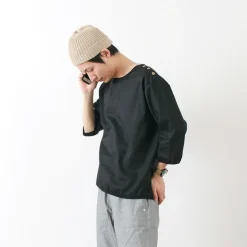 RE MADE IN TOKYO JAPAN / Linen Canvas Button Basque / 7 Minute Sleeve
