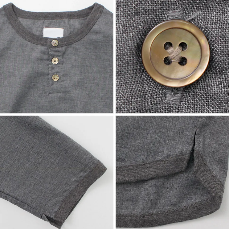 RE MADE IN TOKYO JAPAN / Linen Canvas Henry Neck T-Shirt