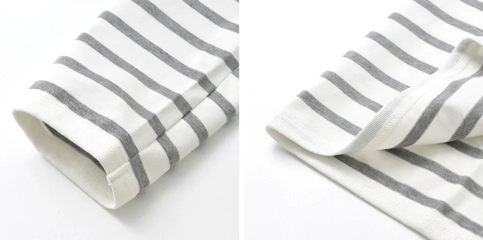 RE MADE IN TOKYO JAPAN / Perfect Inner Giza Cotton Striped Crew Neck L/S T-Shirt
