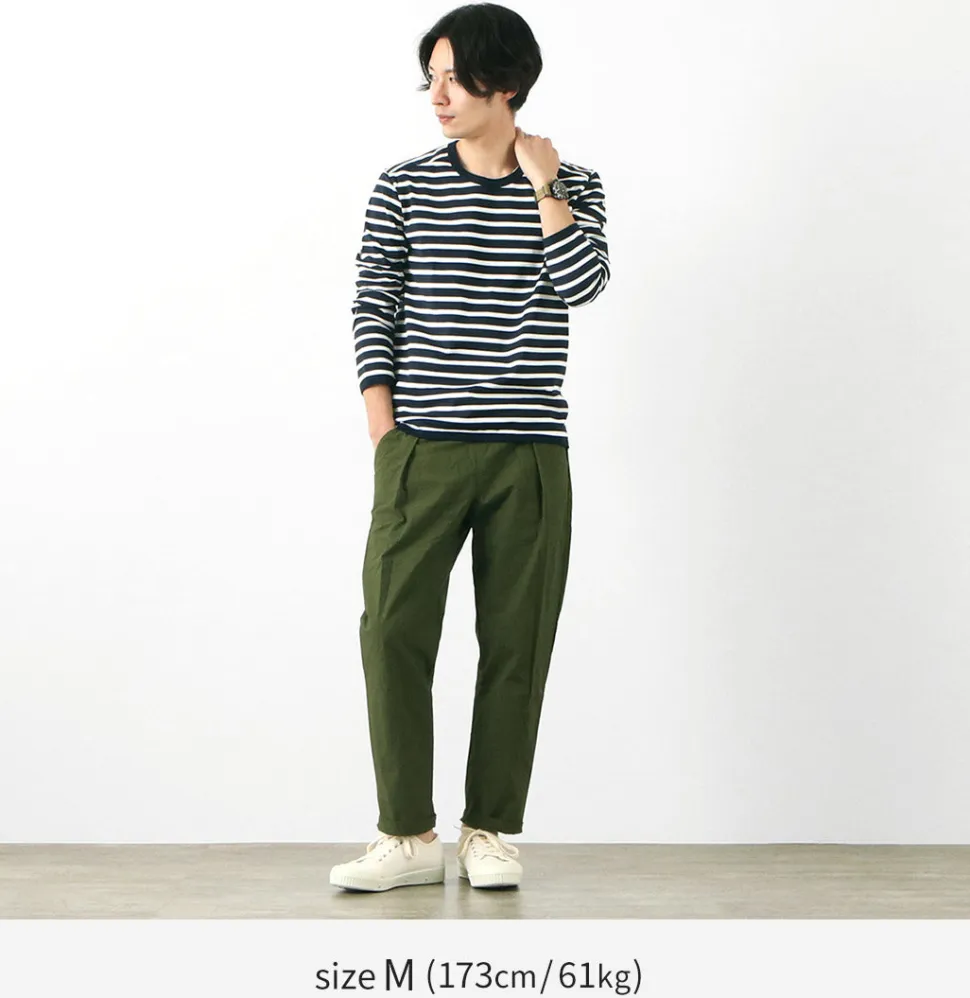 RE MADE IN TOKYO JAPAN / Perfect Inner Giza Cotton Striped Crew Neck L/S T-Shirt
