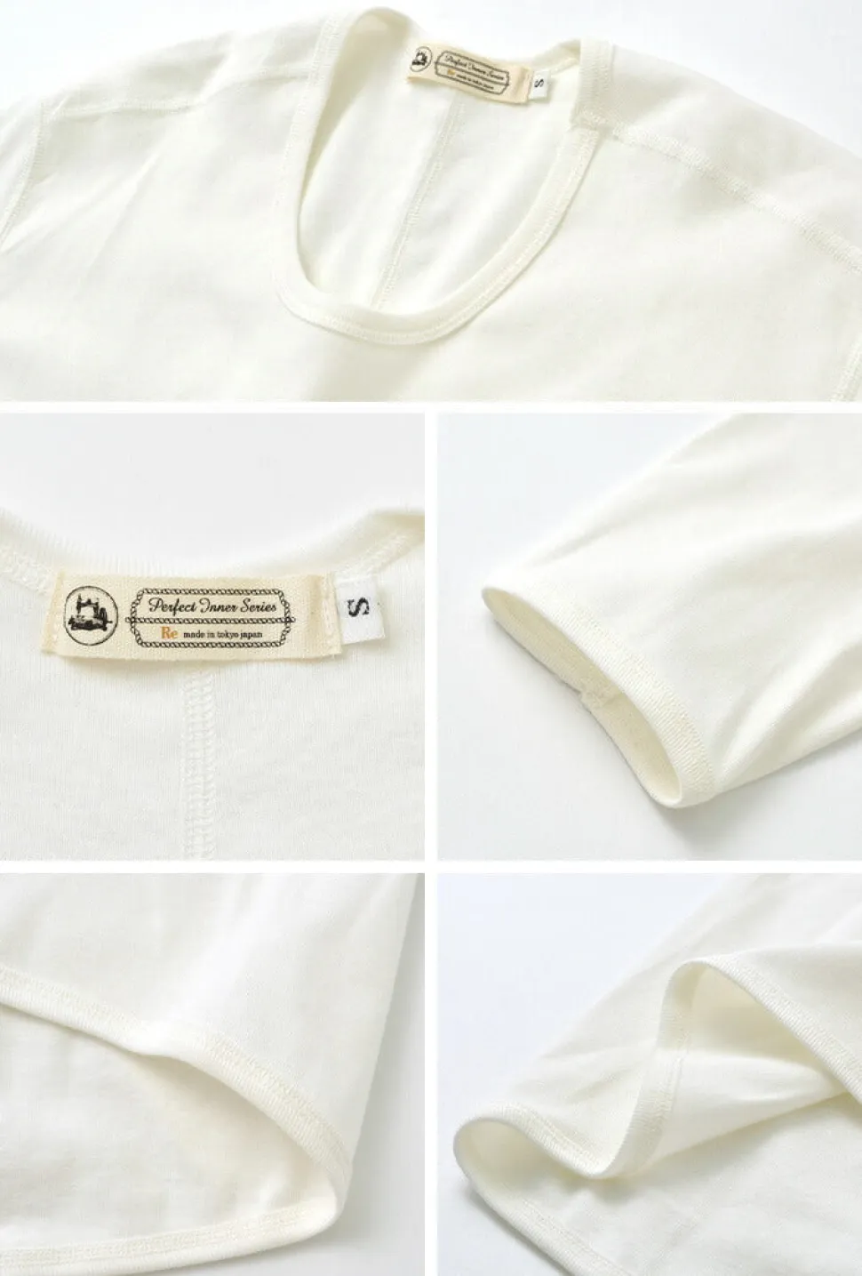 RE MADE IN TOKYO JAPAN / Perfect Inner Half Sleeve U-Neck