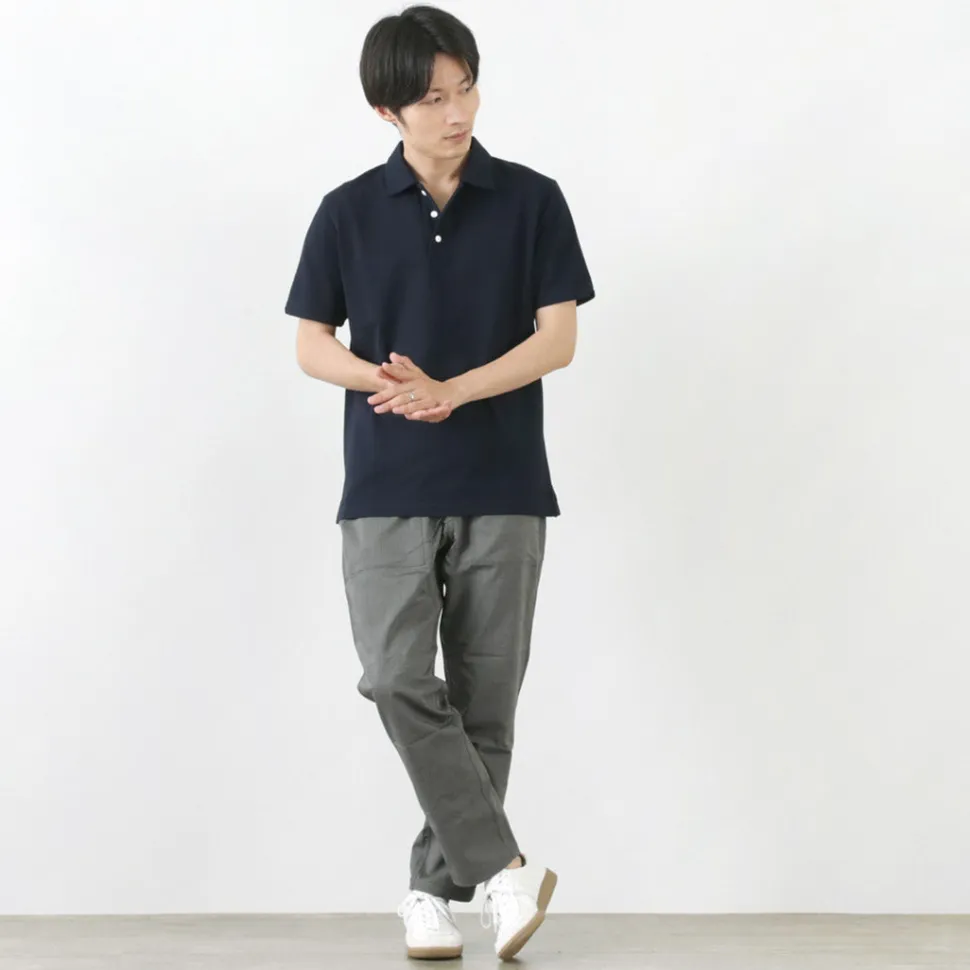 RE MADE IN TOKYO JAPAN / SUVIN GOLD COTTON KNIT SHIRT