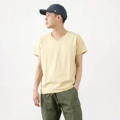 REMI RELIEF / LW processed V-neck T-shirt