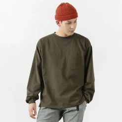 REMI RELIEF / Melange jersey long sleeve crew pocket T-shirt