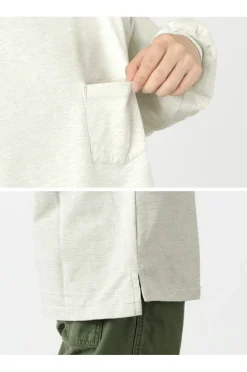 REMI RELIEF / Melange jersey long sleeve crew pocket T-shirt