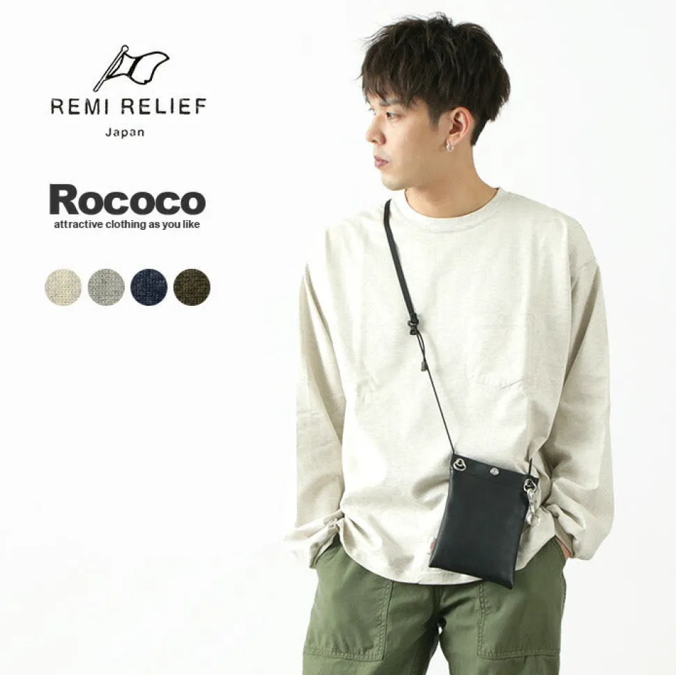 REMI RELIEF / Melange jersey long sleeve crew pocket T-shirt