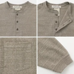 REMI RELIEF / Melange Jersey Long Sleeve Henley Neck Pocket T-Shirt