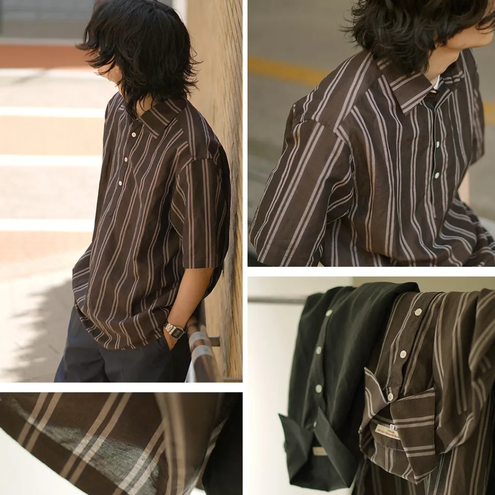 ROCOCO / Cupro linen woven poloshirt
