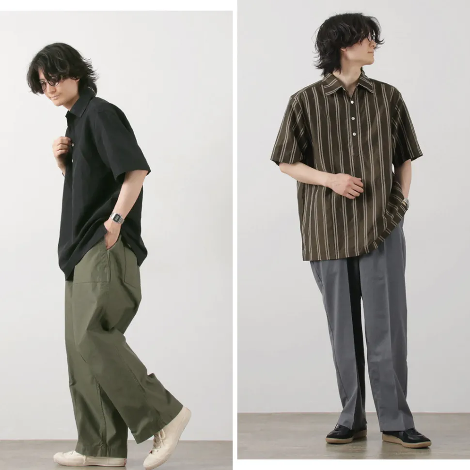 ROCOCO / Cupro linen woven poloshirt