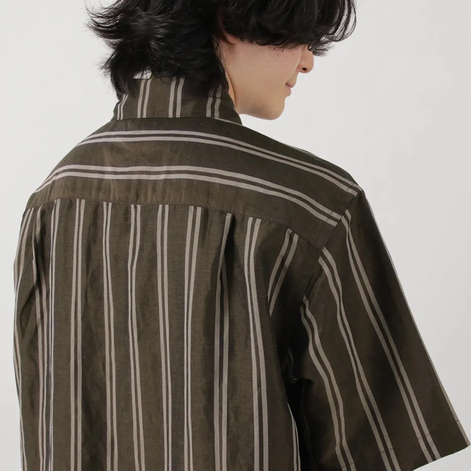 ROCOCO / Cupro linen woven poloshirt