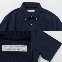 ROCOCO / Pique Short Sleeve Button Down Shirt