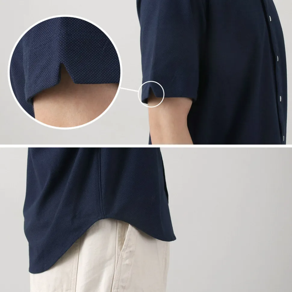 ROCOCO / Pique Short Sleeve Button Down Shirt