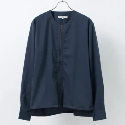 ROCOCO / Polylammy Coolmax stretch collarless shirt cardigan