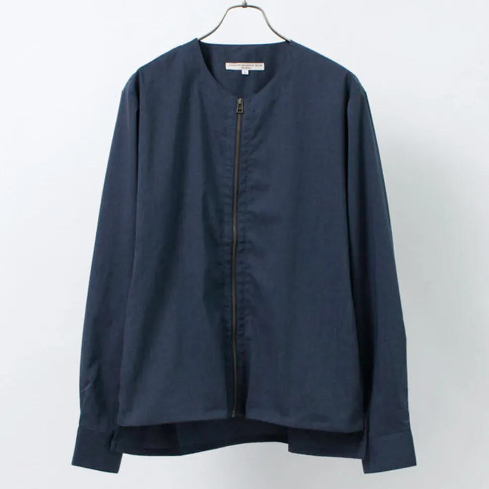 ROCOCO / Polylammy Coolmax stretch collarless shirt cardigan