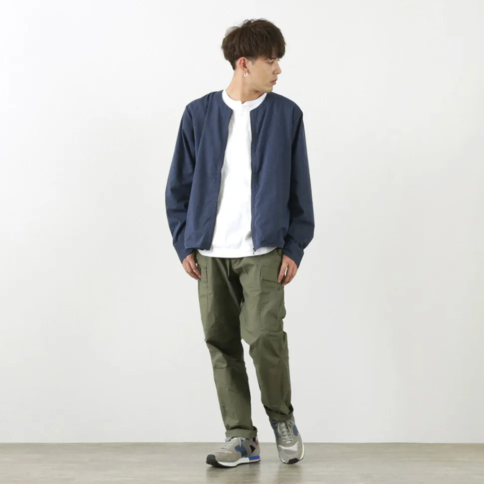 ROCOCO / Polylammy Coolmax stretch collarless shirt cardigan