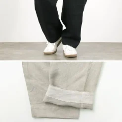 ROCOCO / Vintage Linen Wide Tucked Easy Pants