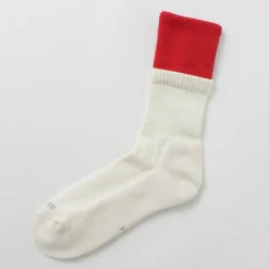 ROTOTO / R1421 Organic cotton double layer crew socks