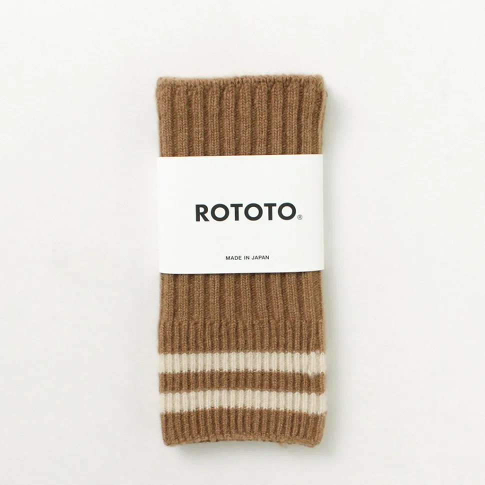 ROTOTO / Striped Seamless Hand Warmer Merino Lamb Wool