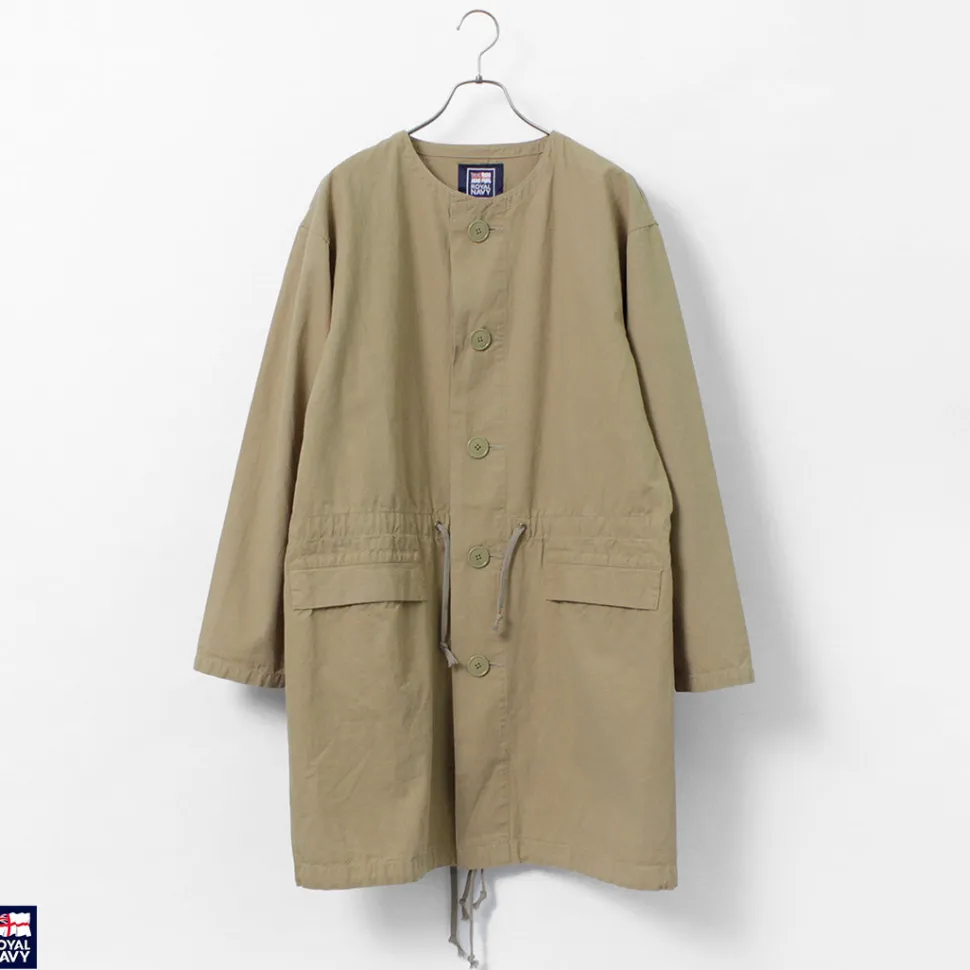 ROYAL NAVY / Snow camo collarless overcoat
